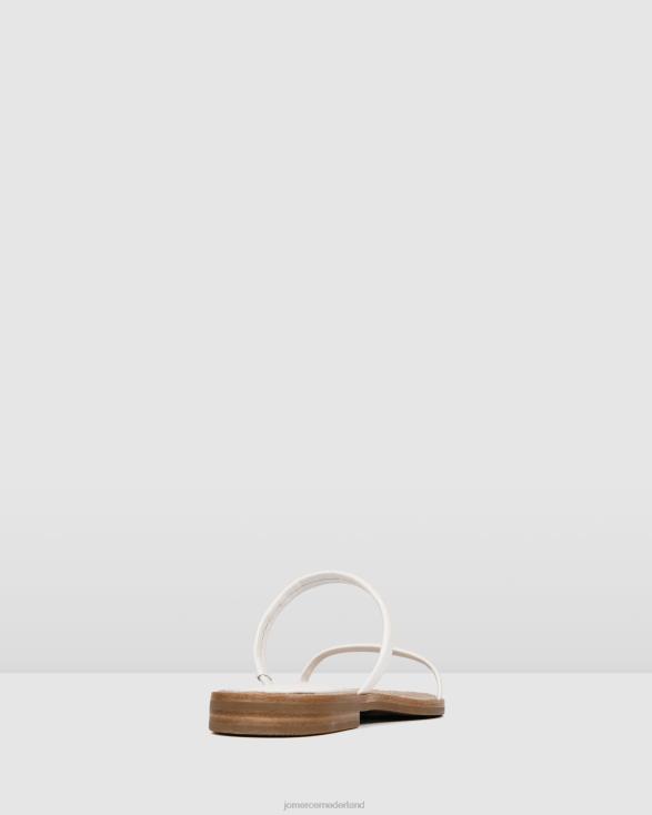 theodora platte glijbanen 46LN267 wit leer Jo Mercer schoenen