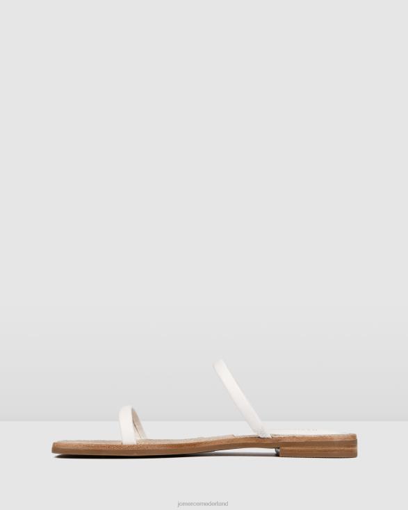 theodora platte glijbanen 46LN267 wit leer Jo Mercer schoenen