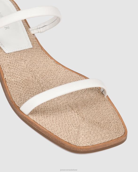 theodora platte glijbanen 46LN267 wit leer Jo Mercer schoenen