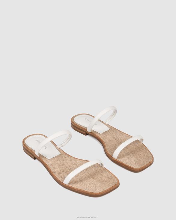 theodora platte glijbanen 46LN267 wit leer Jo Mercer schoenen