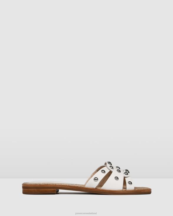 tori platte glijbanen 46LN258 wit leer Jo Mercer schoenen