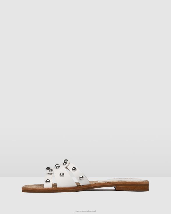 tori platte glijbanen 46LN258 wit leer Jo Mercer schoenen