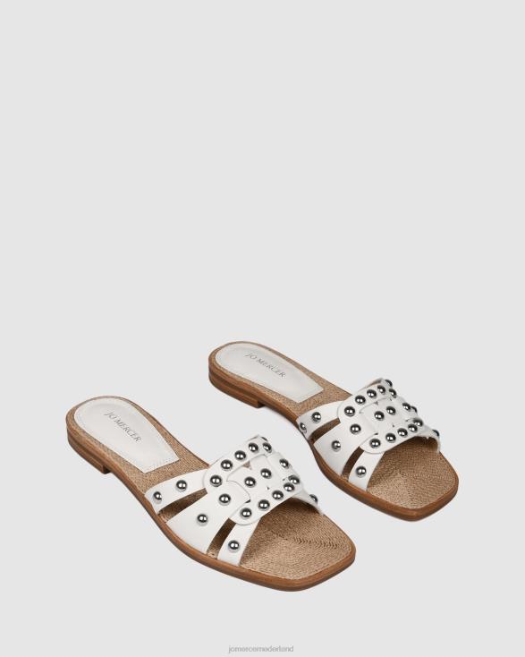 tori platte glijbanen 46LN258 wit leer Jo Mercer schoenen