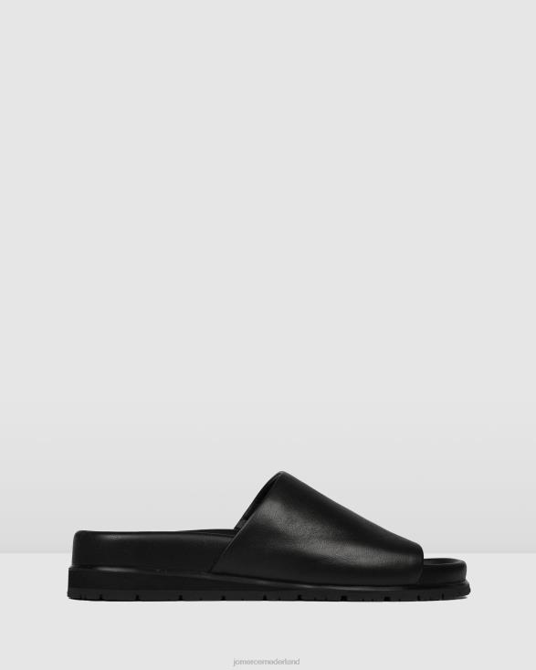 villa platte glijbanen 46LN251 zwart leer Jo Mercer schoenen