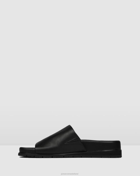 villa platte glijbanen 46LN251 zwart leer Jo Mercer schoenen