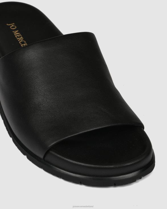 villa platte glijbanen 46LN251 zwart leer Jo Mercer schoenen