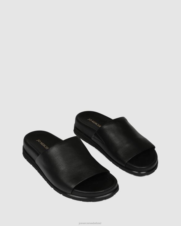 villa platte glijbanen 46LN251 zwart leer Jo Mercer schoenen