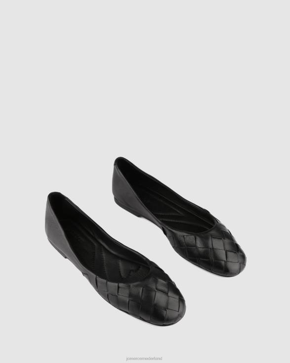 bex casual platte schoenen 46LN216 zwart leer Jo Mercer schoenen