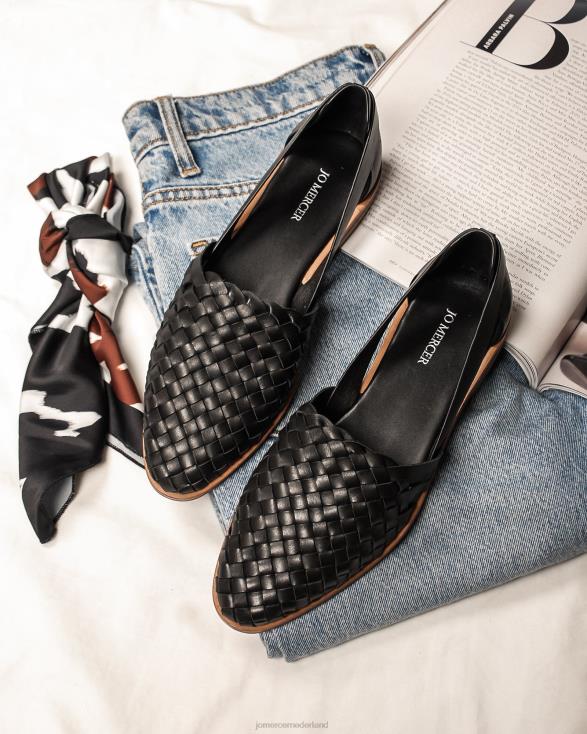 wijsheid casual flats 46LN207 zwart leer Jo Mercer schoenen