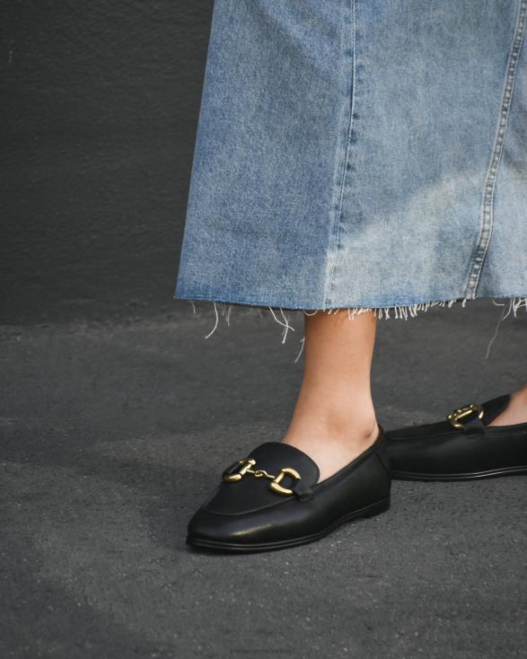 elm casual flats 46LN205 zwart leer Jo Mercer schoenen