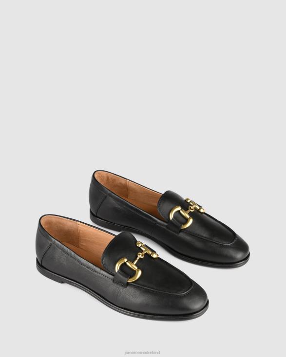 elm casual flats 46LN205 zwart leer Jo Mercer schoenen