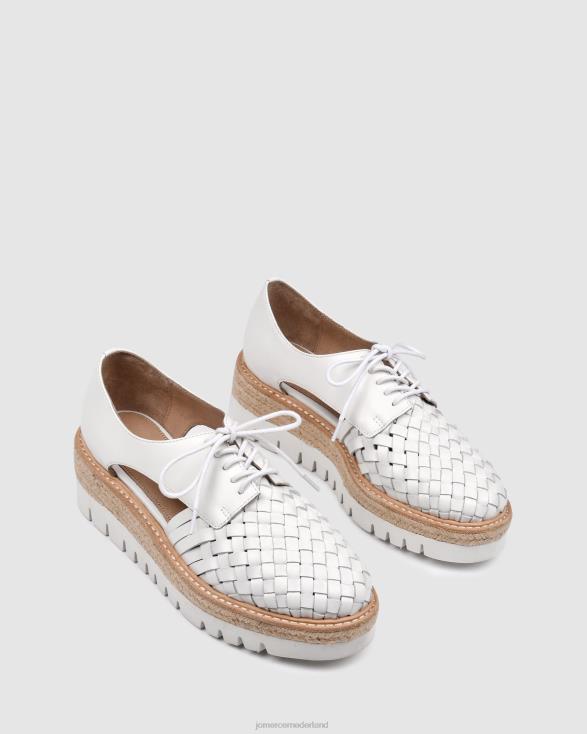 jiro veterschoenen 46LN188 wit leer Jo Mercer schoenen