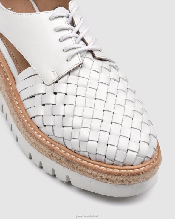 jiro veterschoenen 46LN188 wit leer Jo Mercer schoenen