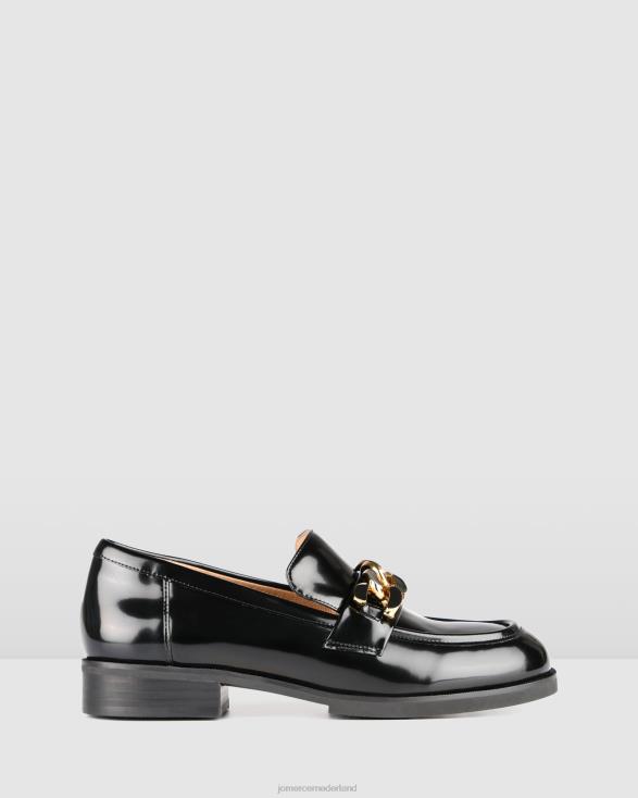 olijfkleurige loafers 46LN169 zwarte doos leer Jo Mercer schoenen