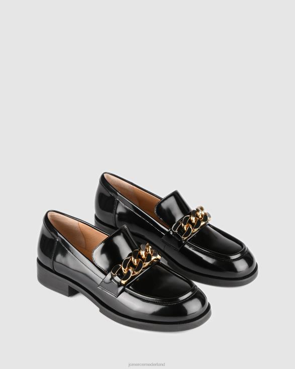 olijfkleurige loafers 46LN169 zwarte doos leer Jo Mercer schoenen