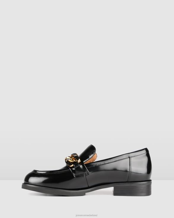 olijfkleurige loafers 46LN169 zwarte doos leer Jo Mercer schoenen