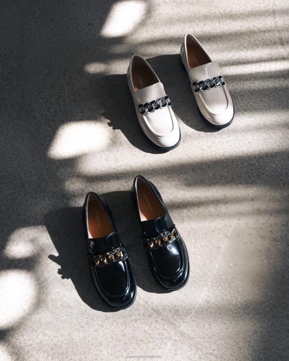 olijfkleurige loafers 46LN169 zwarte doos leer Jo Mercer schoenen