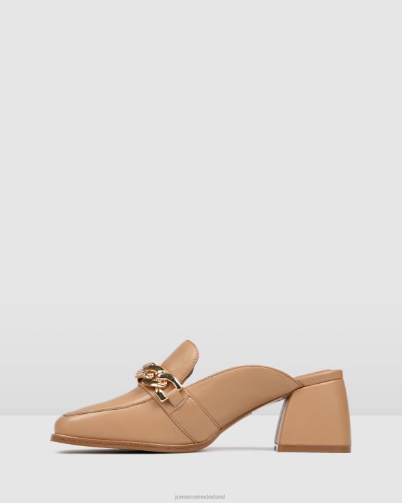 Darius muiltjes met middenhak 46LN22 beige leer Jo Mercer schoenen