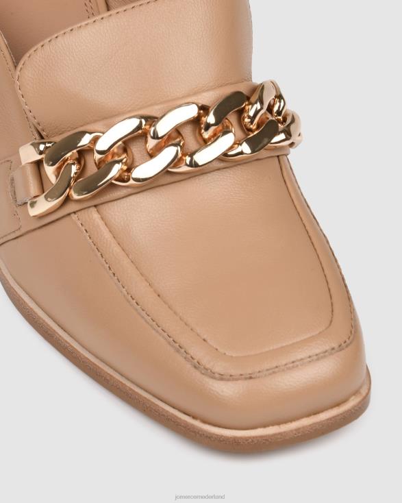 Darius muiltjes met middenhak 46LN22 beige leer Jo Mercer schoenen