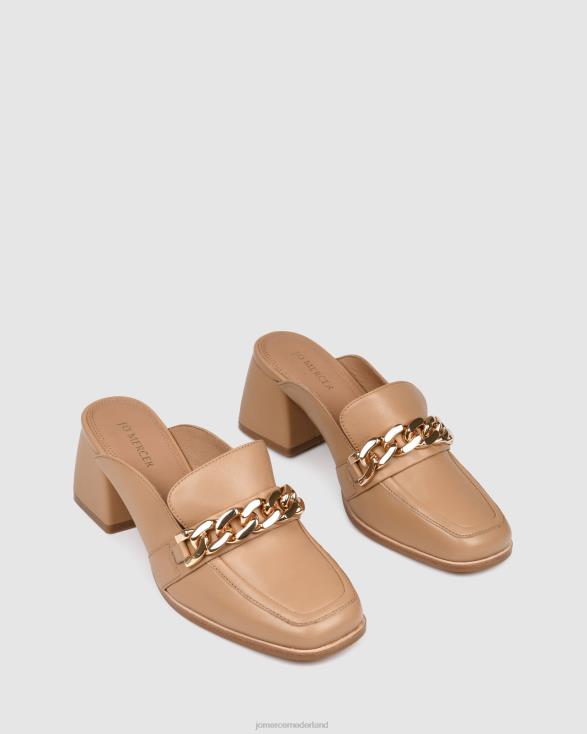 Darius muiltjes met middenhak 46LN22 beige leer Jo Mercer schoenen