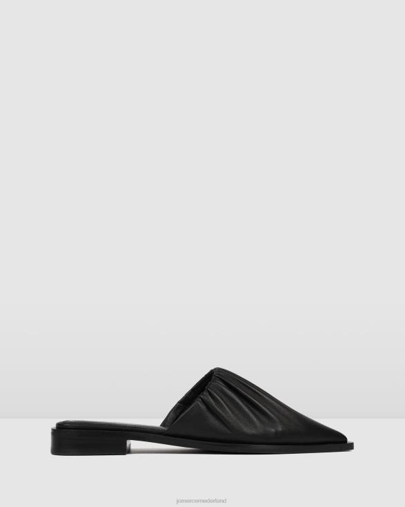 amelie casual platte schoenen 46LN218 zwart leer Jo Mercer schoenen