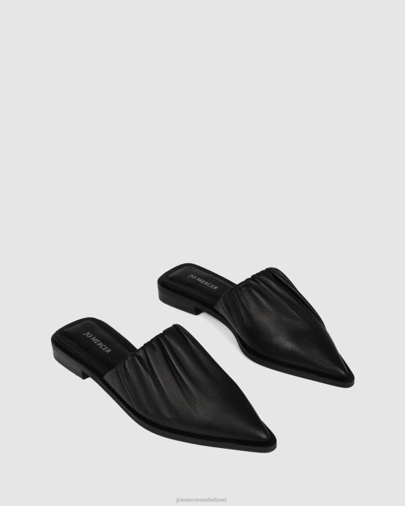 amelie casual platte schoenen 46LN218 zwart leer Jo Mercer schoenen