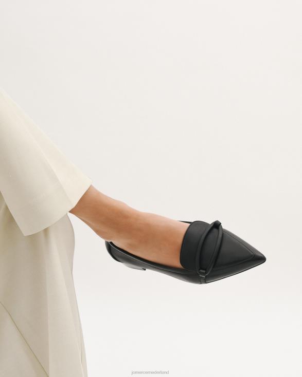 Ainsley jurk flats 46LN193 zwart leer Jo Mercer schoenen