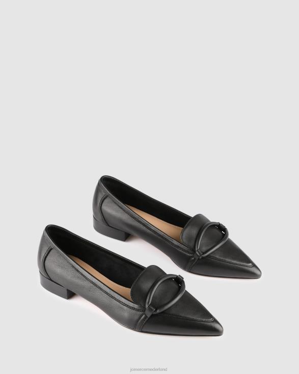 Ainsley jurk flats 46LN193 zwart leer Jo Mercer schoenen