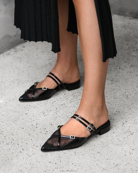 Arabelle jurk flats 46LN203 zwart patent Jo Mercer schoenen