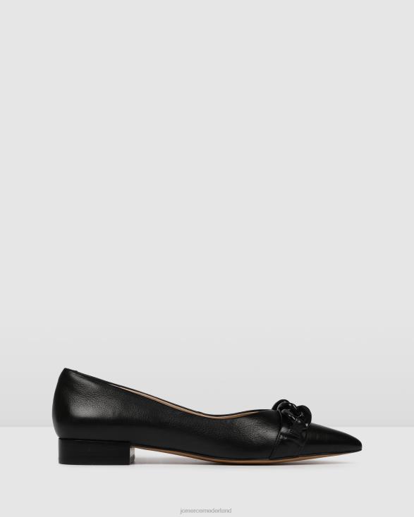Audrey jurk flats 46LN200 zwart leer Jo Mercer schoenen