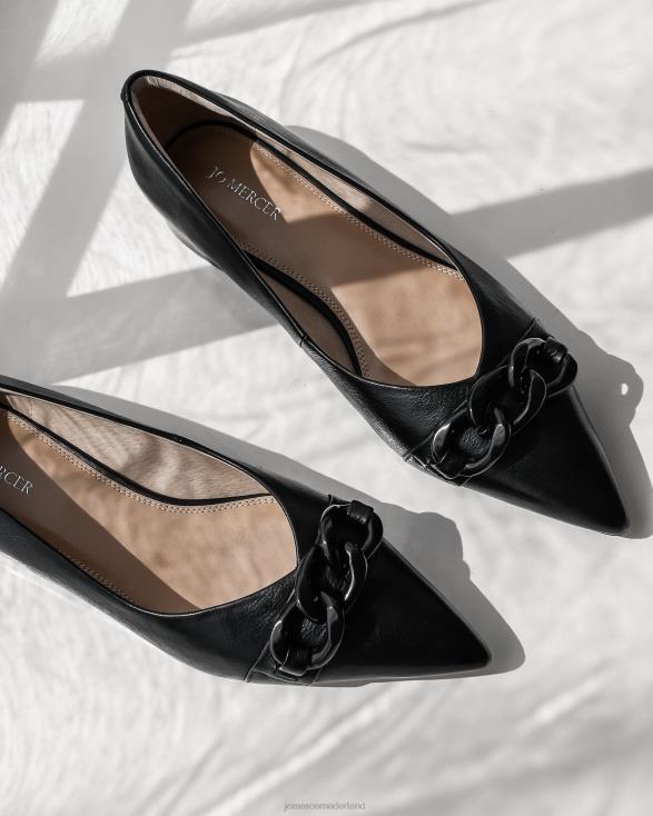 Audrey jurk flats 46LN200 zwart leer Jo Mercer schoenen