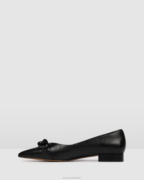 Audrey jurk flats 46LN200 zwart leer Jo Mercer schoenen