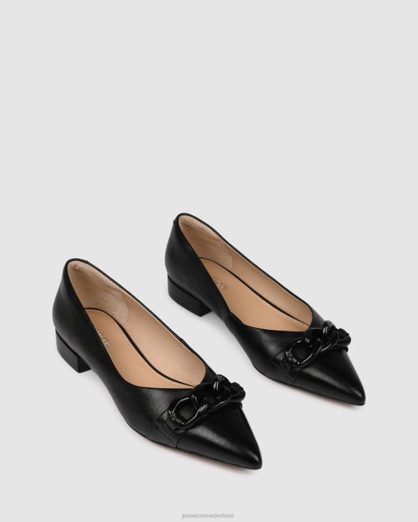 Audrey jurk flats 46LN200 zwart leer Jo Mercer schoenen