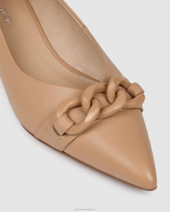 Audrey jurk flats 46LN201 beige leer Jo Mercer schoenen