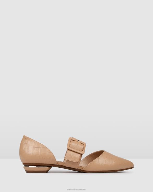 klaver jurk flats 46LN198 beige krokodil Jo Mercer schoenen