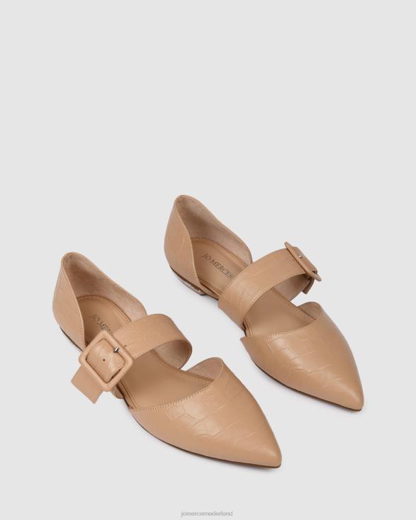 klaver jurk flats 46LN198 beige krokodil Jo Mercer schoenen
