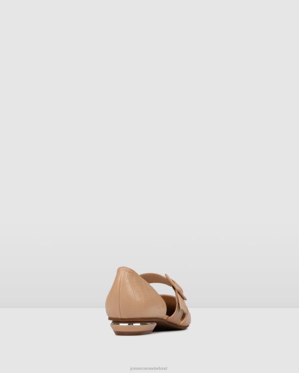 klaver jurk flats 46LN198 beige krokodil Jo Mercer schoenen