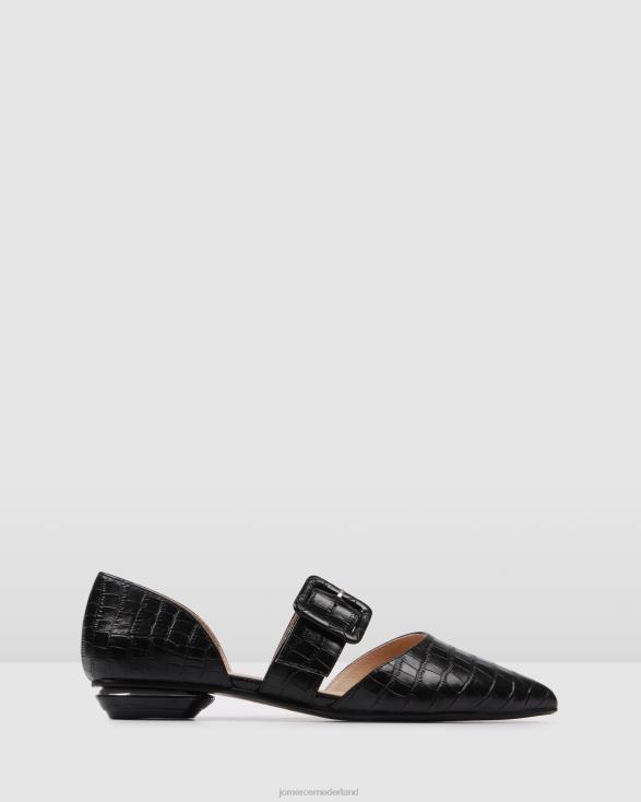 klaver jurk flats 46LN199 zwarte krokodil Jo Mercer schoenen