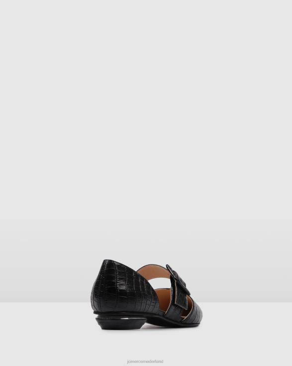 klaver jurk flats 46LN199 zwarte krokodil Jo Mercer schoenen
