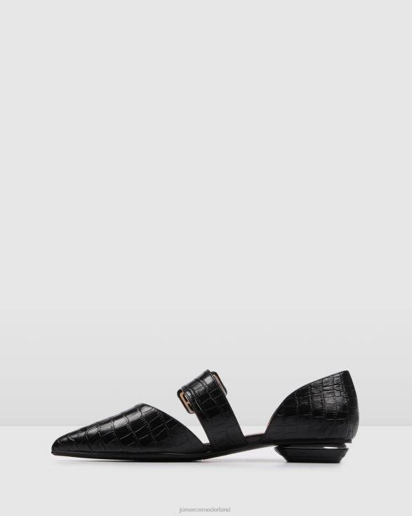 klaver jurk flats 46LN199 zwarte krokodil Jo Mercer schoenen
