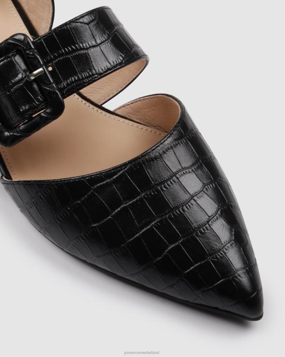 klaver jurk flats 46LN199 zwarte krokodil Jo Mercer schoenen