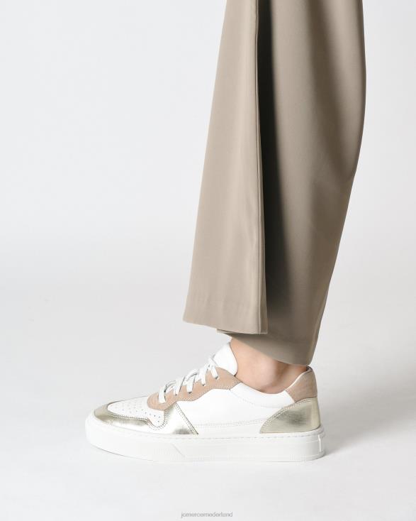canyon-sneakers 46LN229 wit goud leer Jo Mercer schoenen