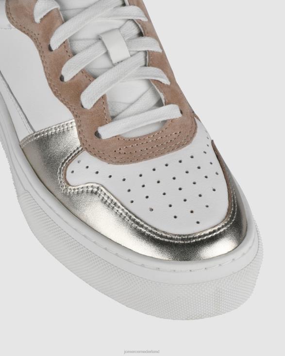 canyon-sneakers 46LN229 wit goud leer Jo Mercer schoenen