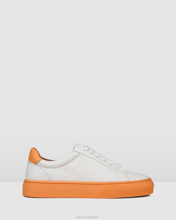 chaos sneakers 46LN243 wit zacht oranje leer Jo Mercer schoenen