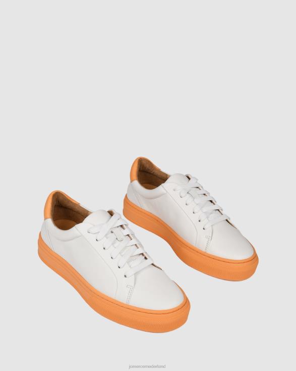 chaos sneakers 46LN243 wit zacht oranje leer Jo Mercer schoenen