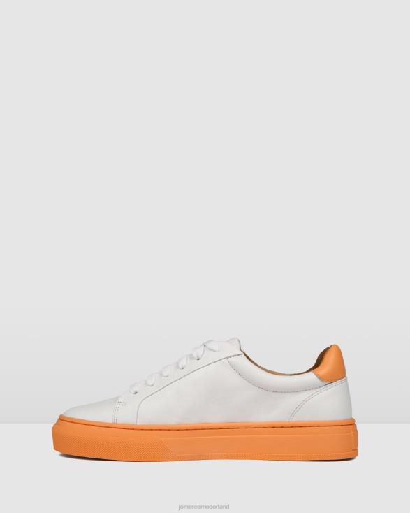 chaos sneakers 46LN243 wit zacht oranje leer Jo Mercer schoenen
