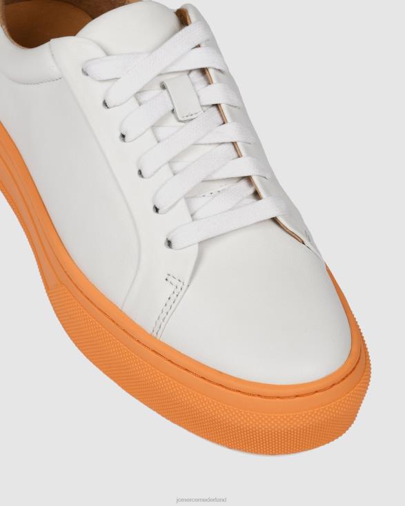 chaos sneakers 46LN243 wit zacht oranje leer Jo Mercer schoenen