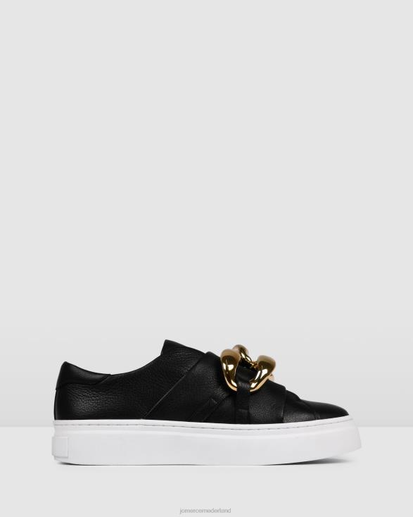 tempel sneakers 46LN235 zwart leer Jo Mercer schoenen