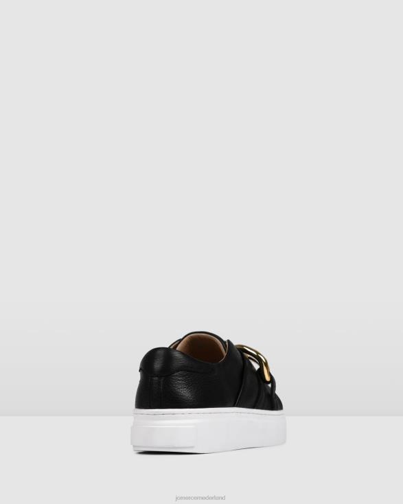 tempel sneakers 46LN235 zwart leer Jo Mercer schoenen