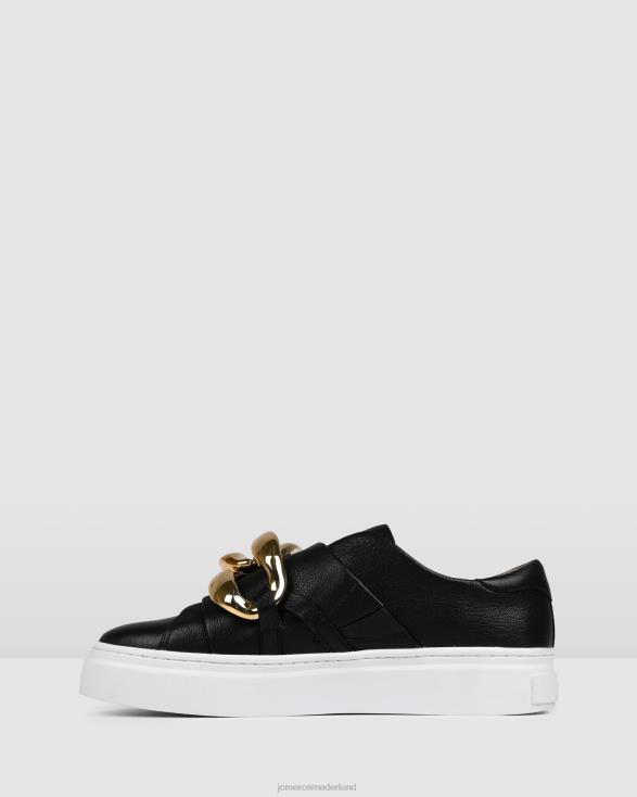 tempel sneakers 46LN235 zwart leer Jo Mercer schoenen